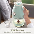 thumbnail image 3 of Hazel Quinn Retro Electric Kettle - 1.7 Liters / 57.5 Ounces Tea Kettle with Thermometer, All Stainless Steel, 1200 Watts Fast Boiling, BPA-free, Cor, 3 of 7