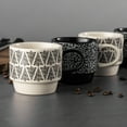 thumbnail image 5 of Thyme & Table 10.5 fl oz Assorted Holiday Tree Print 4-Pack Ceramic Stacking Mugs - Black and White, 5 of 5