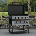 thumbnail image 3 of Blackstone Bronco Outdoor Combo Griddle with Air Fryer, 4-Burner 36" Propane Flat top Grill with Hood, Gray, 3 of 12