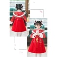 thumbnail image 4 of LUOGENLI Robe Enfants Filles Manches Longues Nouvel An Robe de Princesse Épaissie Chaude avec Manteau 2 Pcs Robe pour Filles 2025 Rouge 2-3 Ans, 4 of 4