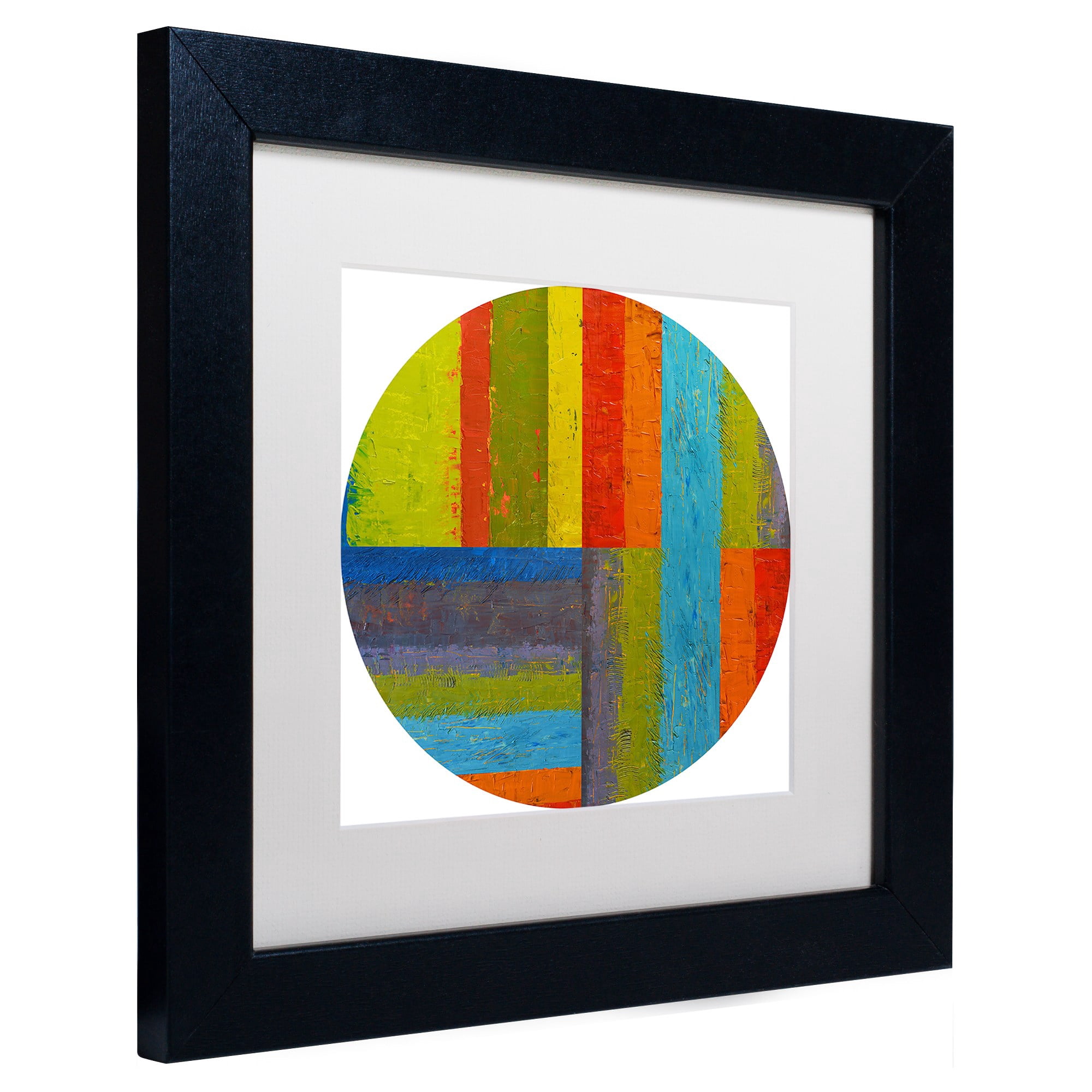 Trademark Fine Art "Round" Canvas Art by Michelle Calkins, White Matte, Black Frame