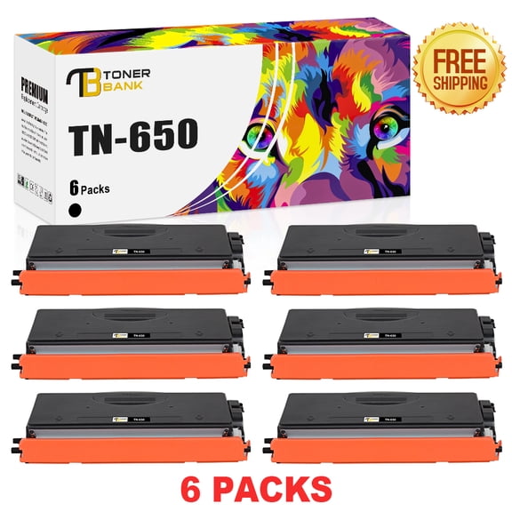Toner Bank Compatible Toner Cartridge Replacement for Brother TN-650 TN650 High Yield (Black, 6-Pack)