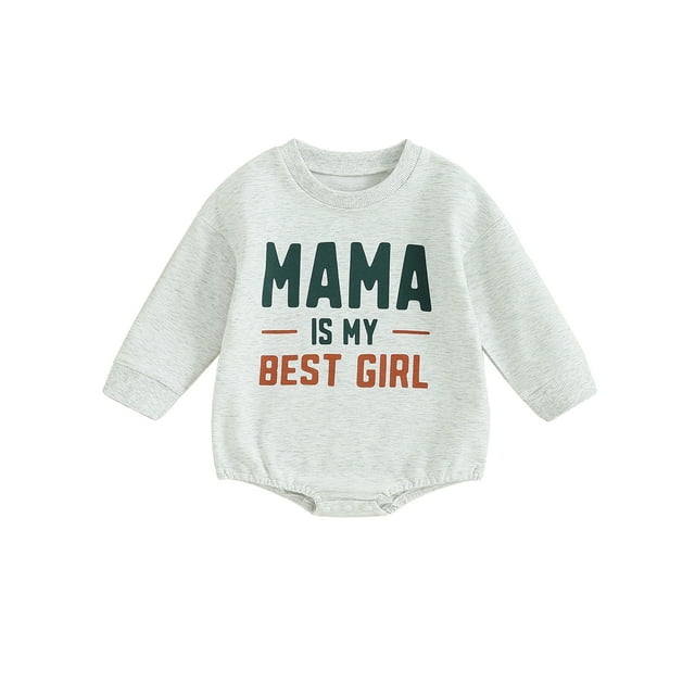 ZAXARRA Baby Boy Romper, Long Sleeve Crew Neck Letters Print Fall Bodysuit Clothes for Casual Daily