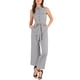thumbnail image 1 of INSPIRAR CHIC Mono sin mangas con botón y cintura atada para mujer M Gris claro, 1 of 6
