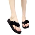 thumbnail image 3 of Puntoco Womens sandals clearance, Summer Flower Clip Toe Flip Flops Non-Slip Wedges Beach Slippers, 3 of 7