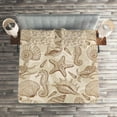thumbnail image 2 of Ambesonne Beige Quilted Coverlet 3 Pcs, Exotic Marine Animals, King Size, Beige, 2 of 2