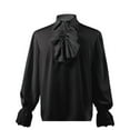 thumbnail image 3 of WEIYLL Long Sleeve Shirts for Boys Renaissant Solid Color Button Down Lace Up Scottish Jacobite Classical Graphic Tops for 5-6 Years, 3 of 7