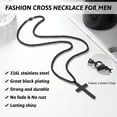 thumbnail image 3 of Cross Necklace for Men, Valentines Day Birthday Christmas Gifts for Son Grandson Nephew Brother Boyfriend Mens, 3 of 6