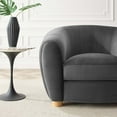 thumbnail image 7 of Armchair Accent Chair, Velvet, Dark Grey Gray, Modern Contemporary Urban Design, Living Lounge Room Hotel Lobby Hospitality, 7 of 7