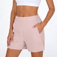 thumbnail image 4 of HADST Women's High-Waisted Stretch Active Shorts with Zipper Pockets Quick-Dry Slim Fit Shorts for Tennis, Golf, Workout, 4 of 8