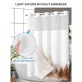 thumbnail image 4 of No Hook Cloth Fabric Shower Curtain with Snap in Liner, Brown Foggy Forest Waterproof Shower Curtains Set with See Through Top Window, Farmhouse Plants Natural Landscape Bath Curtains Shower 72"x96", 4 of 6