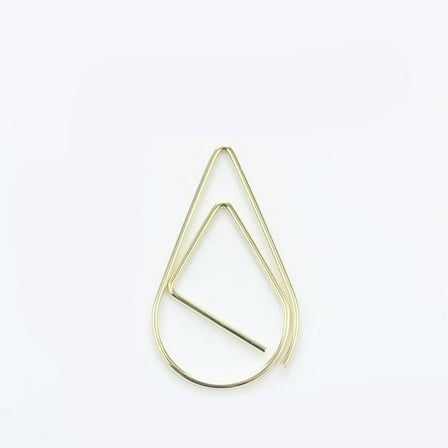 100Pcs Metal Paper Clips Bookmark Marking Clips Cartoon Cute Style Teardrop Golden 25x15mm