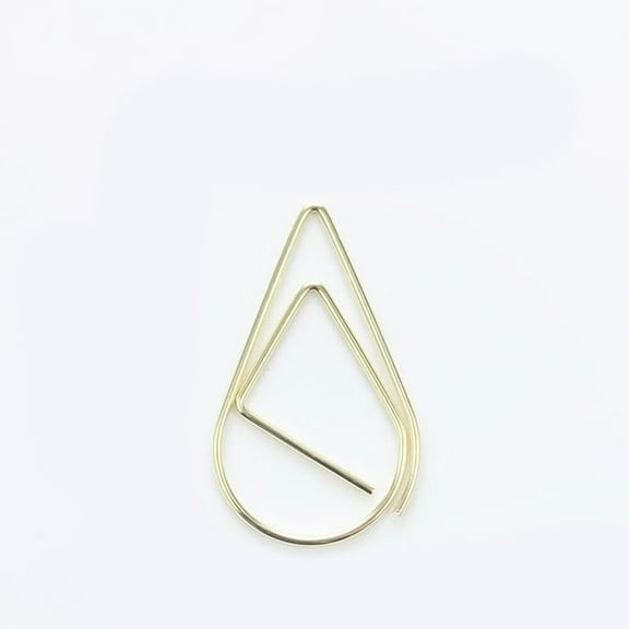 100Pcs Metal Paper Clips Bookmark Marking Clips Cartoon Cute Style Teardrop Golden 25x15mm