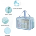 thumbnail image 3 of Bolsa de aseo de viaje, bolsas de aseo para mujeres que viajan, bolsas de lavado transparentes para guardar maquillaje, artículos de tocador, toallas a mano, para viajes de negocios, fitness, natació, 3 of 5
