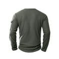 thumbnail image 3 of Resicozy Long Sleeve Henley Shirts for Men Casual Waffle Fashion Solid Color Pullover 3-Button T-Shirt with Pocket Gray 2XL, 3 of 6
