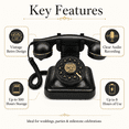thumbnail image 4 of RDYMONKEY Retro Audio Guest Book Phone for Weddings, Parties - Record Custom Voice Messages w/ 8GB SD Card, USB Playback, LED Indicator - Vintage Gift for Anniversary, Birthday, 4 of 10