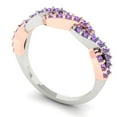 thumbnail image 2 of 0.495 ctw Wedding Band for Women - 14K Rose/White Gold Simulated Alexandrite Stackable Eternity Ring, 2 of 6