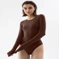 thumbnail image 3 of EIMELI Justaucorps à Manches Longues Col Rond pour Femmes Sensation Seconde Peau Hauts Justaucorps Aguichant Vêtements pour Femmes, 3 of 6