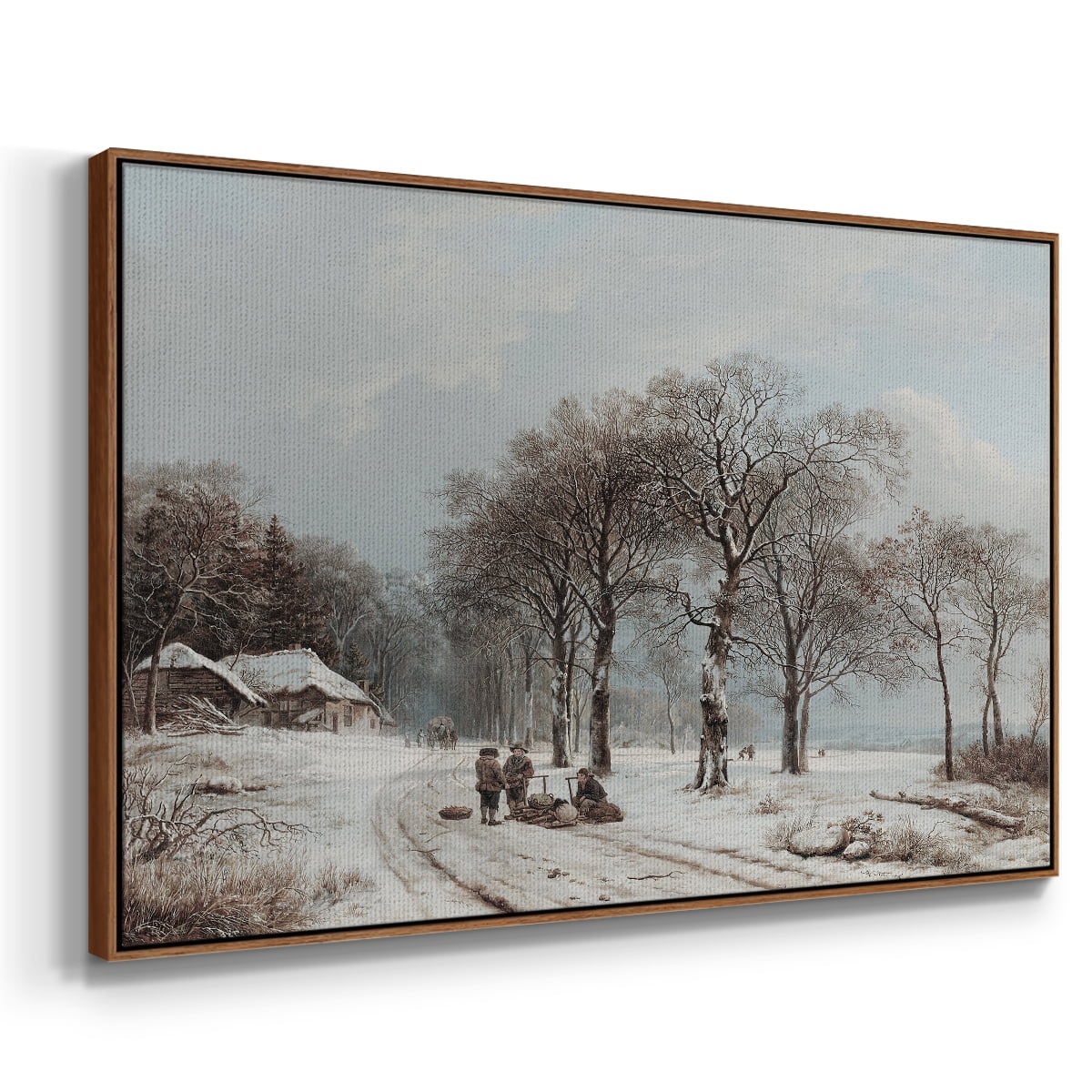 Vintage Landscape-CCLXX By Wexford Home Framed in Walnut Wood Gallery Wrapped Canvas 17 in. x 25 in.