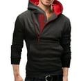 thumbnail image 2 of Afdoent Men's Hoodies Pullover Mens Hoodie Pullover Side Zipper Contrast Long Sleeve Hooded Sweatshirt Tops Comfortable, 2 of 3