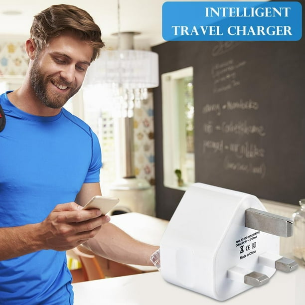 Cargador De Teléfono Celular Adaptador de corriente USB Adaptador de enchufe del Reino Unido Cargador de pared de viaje 2/3 puertos USB para teléfonos Likrtyny Para estrenar