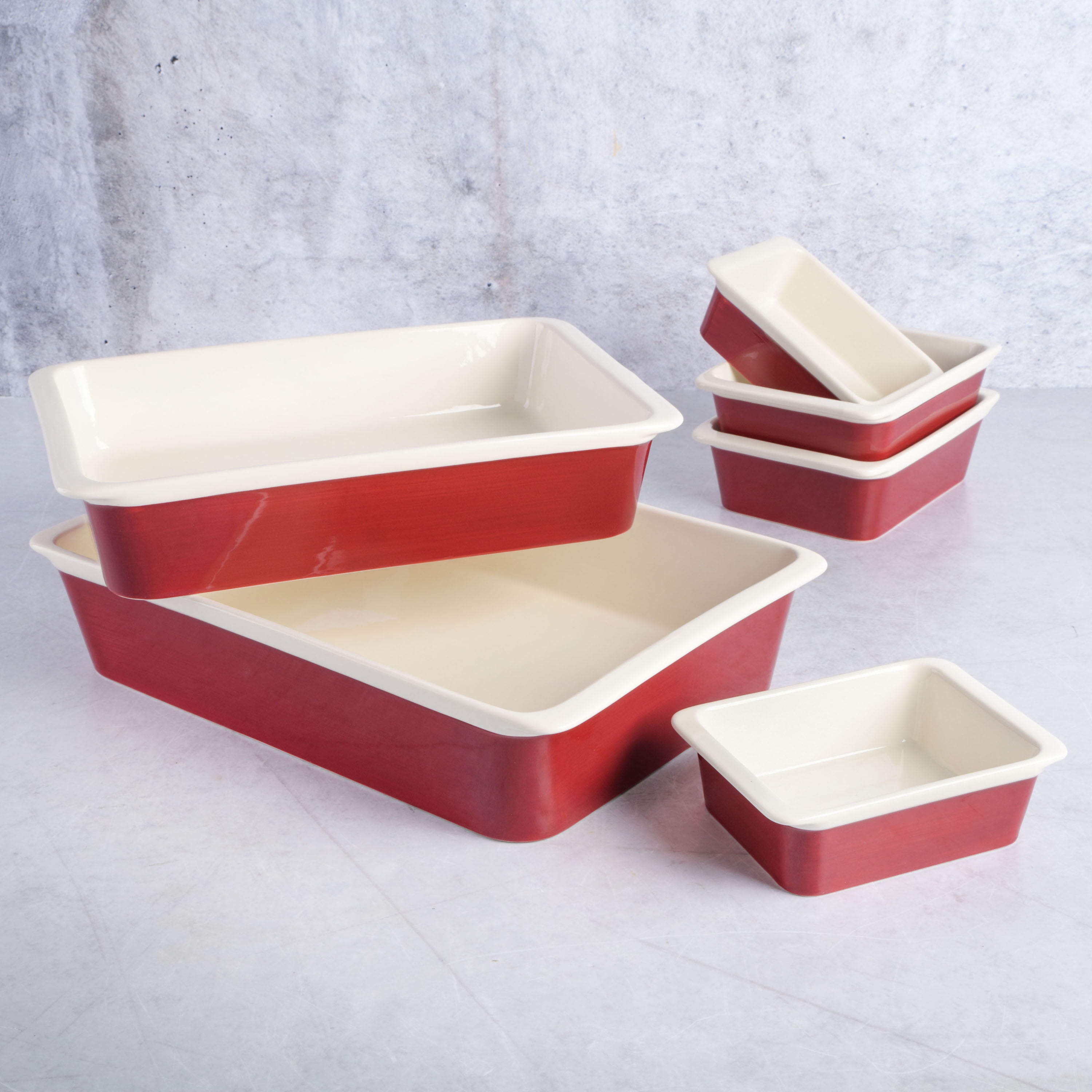 Gap Home Red 6-Piece Nesting Stoneware Nonstick Bakeware Sets