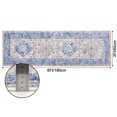 thumbnail image 6 of MeyJey 2'x6' Oriental Runner Rug for Hallways, Traditional Non Slip Machine Washable Area Rugs Distressed Vintage Floor Carpet for Bedroom Kitchen Dinning/Living/Laundry Room, Blue/Tan, 6 of 6