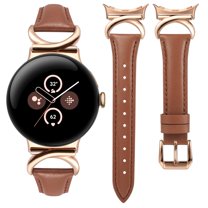 TOYOUTHS Leather Bands Compatible with Google Pixel Watch 3 (41mm)/Pixel Watch 2/Pixel Watch, Stylish Women’s Google Pixel 2 Watch Band with C-Shape Metal Buckle