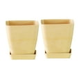 thumbnail image 5 of FELTECHELECTR 2Sets plant Flower Pots for Succulent Plants Square Milk White 9.5x10in, 5 of 8