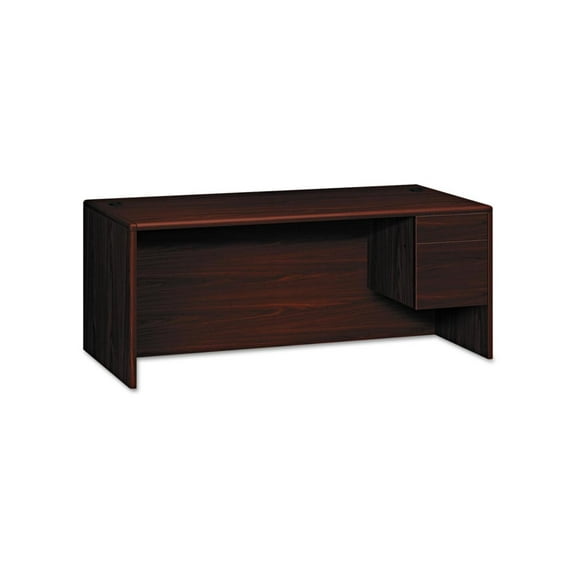 10700 Series Single 3/4 Right Pedestal Desk, 72w X 36d X 29 1/2h, Mahogany