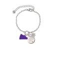 thumbnail image 2 of Delight Jewelry Acrylic 3/4" Purple Megaphone Silvertone Discover Dream Explore Zoey Charm Bracelet, 6.5+2" Extender, 2 of 4