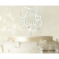thumbnail image 1 of Fall In Love Wedding Cake Topper Personalized Mirror White Cake Topper Cake Decoration Option Available 6-7 Inches Wide, 1 of 1