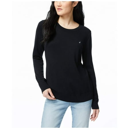 Nautica Women's Super Soft Crew Neck Sweater, True Black, X-Large ...