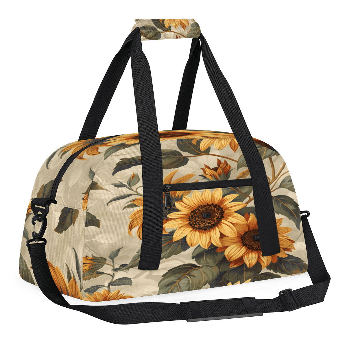 Herdesigns Sunflowers Sports Duffle Bag for Women & Men, Floral Gym Bag Dance Bag Overnight Bag Carry On Weekender Travel Bag