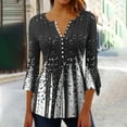 thumbnail image 1 of Ichuanyi liquidación de mujeres trompeta casual para mujeres 3/4 manga impresa abotonada corsé de corsé túnica blusas plisadas blusas ICHUANYI WER202308214602, 1 of 5