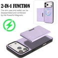 thumbnail image 2 of Allytechgroup Case for iPhone Air with Cards Holder, PU LeatherRFID Blocking 2 In 1 Wallet Case with Stand Support Wireless Charging Shockproof Magnetic Back Cover for Women Men, Purple, 2 of 8