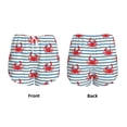thumbnail image 3 of Balery Cute Red Crabs With Nautical Pattern Women's Running Shorts with Liner 2 Pockets Elastic Workout Athletic Gym Yoga Shorts-Small, 3 of 7