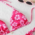 thumbnail image 7 of Womens Bikini Swimsuits Halter Thong Bikini Tie Sides Bottom Cherry Printed Triangle Bikini Swimsuits, 7 of 7