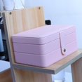 thumbnail image 1 of pitrice Jewelry Storage Box PU Leather Big Portable for Jewellery Care Rings Girls Pink, 1 of 9