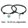 thumbnail image 5 of opvise 1 Pair Couple Bracelet Chic Adjustable Resin Key Heart Lock Chain Bangle for Dating, 5 of 8