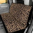 thumbnail image 2 of KUIFORTI Universal Front and Bench Seat Covers, Leopard Print Car Accessories Water Resistant Saddle Blanket Seat Covers for Car, Truck, and SUV, Single, Full Size Bench, Brown, 2 of 4