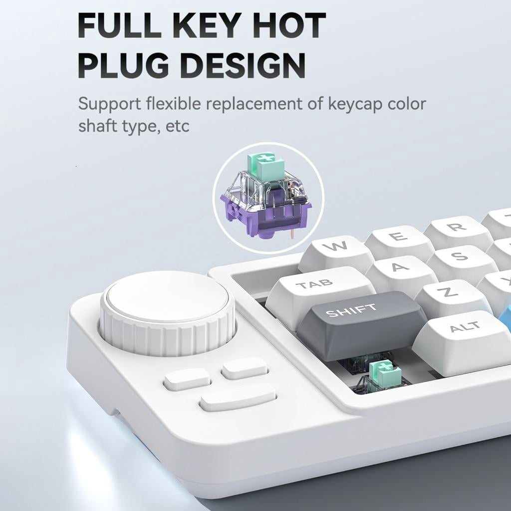 Color Illuminated 19 Small Gaming Keyboard Customizable Joystick Double Macroed Wheel Hot Swappable Switches