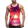 thumbnail image 1 of Camiseta de tirantes de cuello redondo para hombre, sin color, con estampado degradado, cuello redondo, tirantes finos, espalda con fugas, estilo informal, deportiva, para hombre, 1 of 4