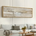 thumbnail image 2 of Large Framed Canvas Print Neutral Beige and White Textured with a Weathered LookWall Art Decorative Ready to Hang Painting for Living room Bedroom 60x20 inches Natural Frame, 2 of 7
