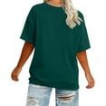 thumbnail image 5 of Sevevn Women's Casual Loose Fit T-Shirt Summer Short Sleeve Oversized Top Basic Round Neck Tee for Daily Wear Green XXXXXL, 5 of 6