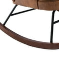 thumbnail image 5 of Rocking Chair, Accent Wingback Armchair with Backrest, Metal Legs and Armrest, Upholstered Sofa Chair Leisure Chair with Padded Seat for Living Room Bedroom Office, Coffee, 5 of 7