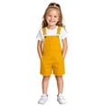 thumbnail image 2 of XIYON Children Girls Boys Overalls Suspenders Sleeveless Solid Color Comfortable Lightweight Jumpsuit Romper For Everyday Wear,Yellow,4-5 Years, 2 of 9
