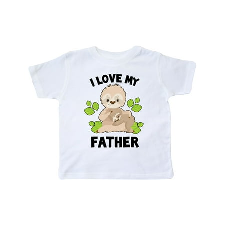 

Inktastic Cute Sloth I Love My Father with Green Leaves Gift Toddler Boy or Toddler Girl T-Shirt