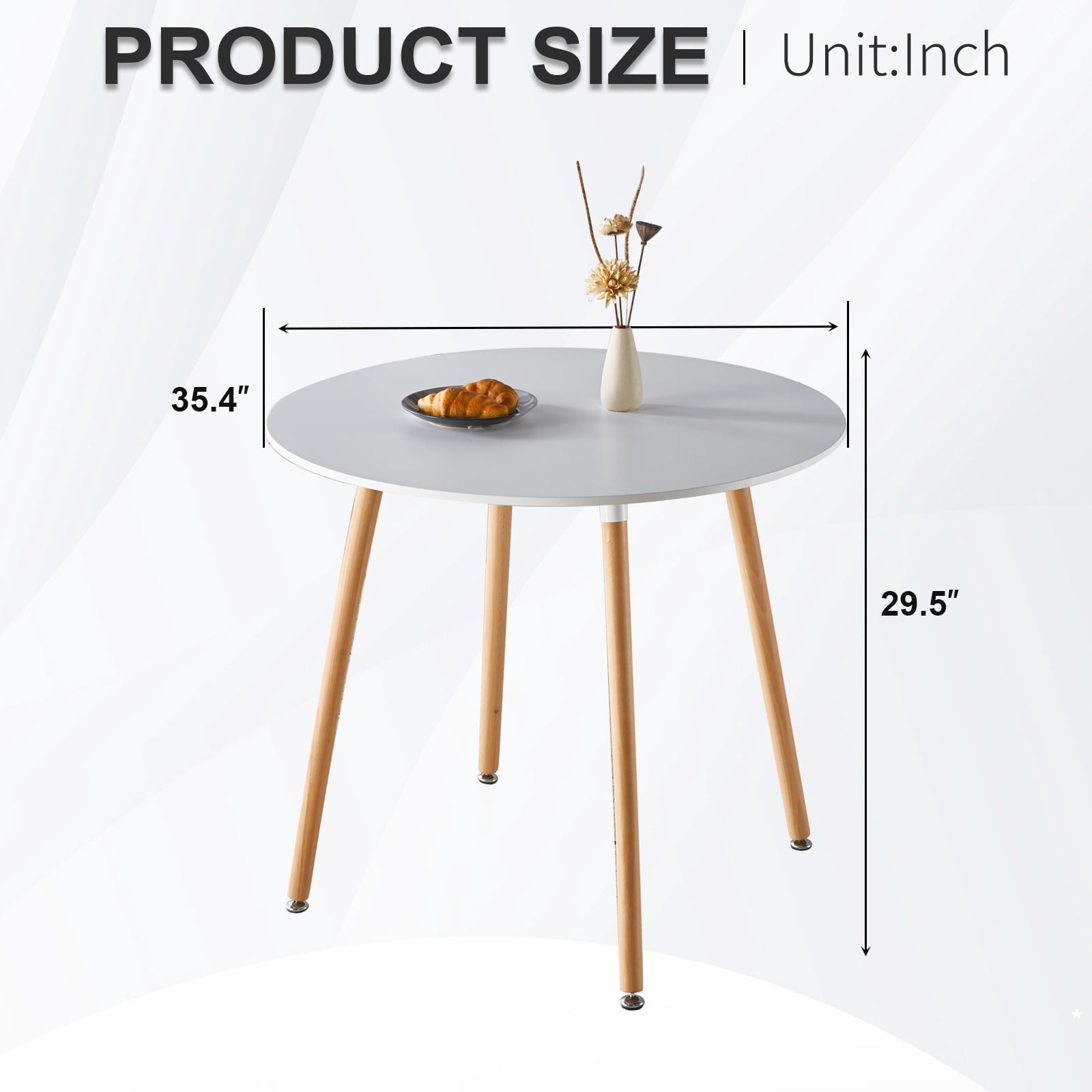 Noble House Modern Dining Chair Sets with Modern Side Table Natural Wood Legs (4 X Chairs & 1 X Table)