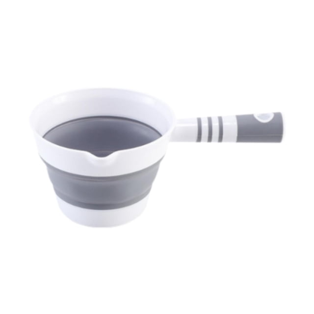 Cucharón de agua plegable para baño, ahorra espacio, cucharón plegable, cuchara de agua para mascotas Gris claro